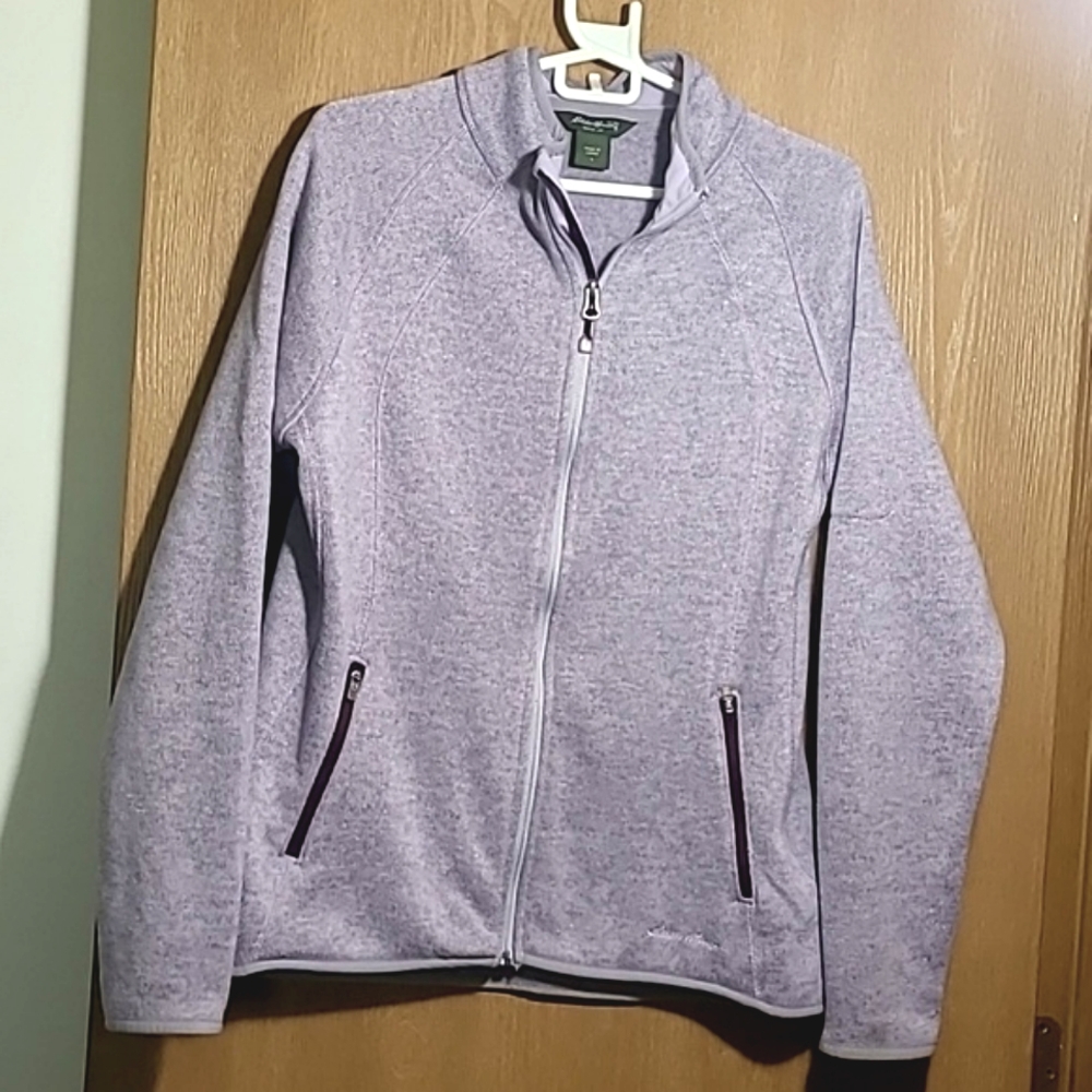 Eddie Bauer full zip up grey women jacket Large